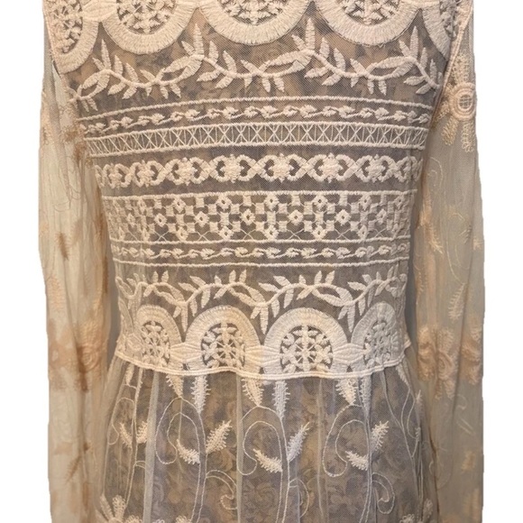 Sundance Sense of Wonder Embroidered Sheer Lace Top Ivory Size Women’s Small - Picture 3 of 4